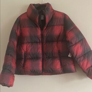 Old Navy Kids Red and Black Plaid Jacket